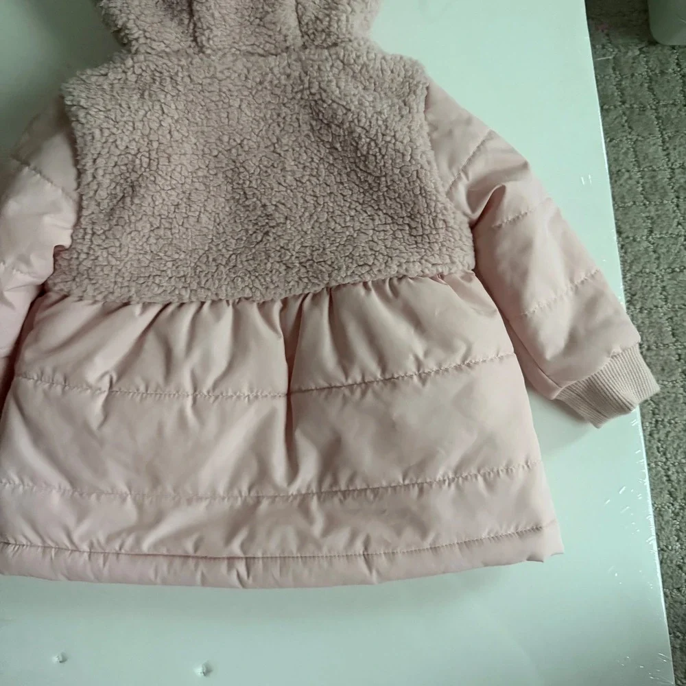 Janie‎ and Jack The Quilted Sherpa Coat in Peach Candy Size 6-12 Months NWT